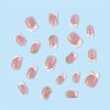24pcs Glossy Pink Press On Nails with Rhinestone Accents and French White Edge Design - Full Coverage Fake Nails for Women and Girls
