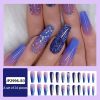 Long Stick On Nails with Rhinestones - Coffin Nails for Women - Easy to Apply and Durable