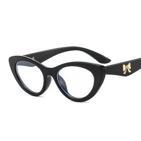 Women Sunglasses Fashion Cat Eye Sunglass Rrainbow Color Frame Sun Glasses Retro UV400 Gradients Shades Anti Blue Eyewear (Lenses Color: black clear)