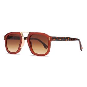 Women Sunglasses Fashion Pilot Sunglass Metal Bridge Sun Glasses Retro Black Leopard Luxury Designer UV400 Shade Eyewear for Men (Lens Color: tea leoaprd tea)