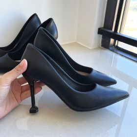 Baldauren Women Pumps High Heels Pointed Toe Black Shoes OL Office Shoes Heeled New Fashion Big Size Shoes for Women (Color: Gold, size: 5)